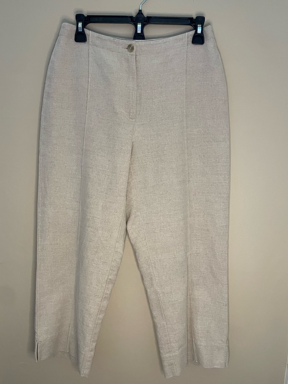 Vintage Liz Claiborne Lizsport Michaela Linen Cotton Crop Pants Beige Sz 6
